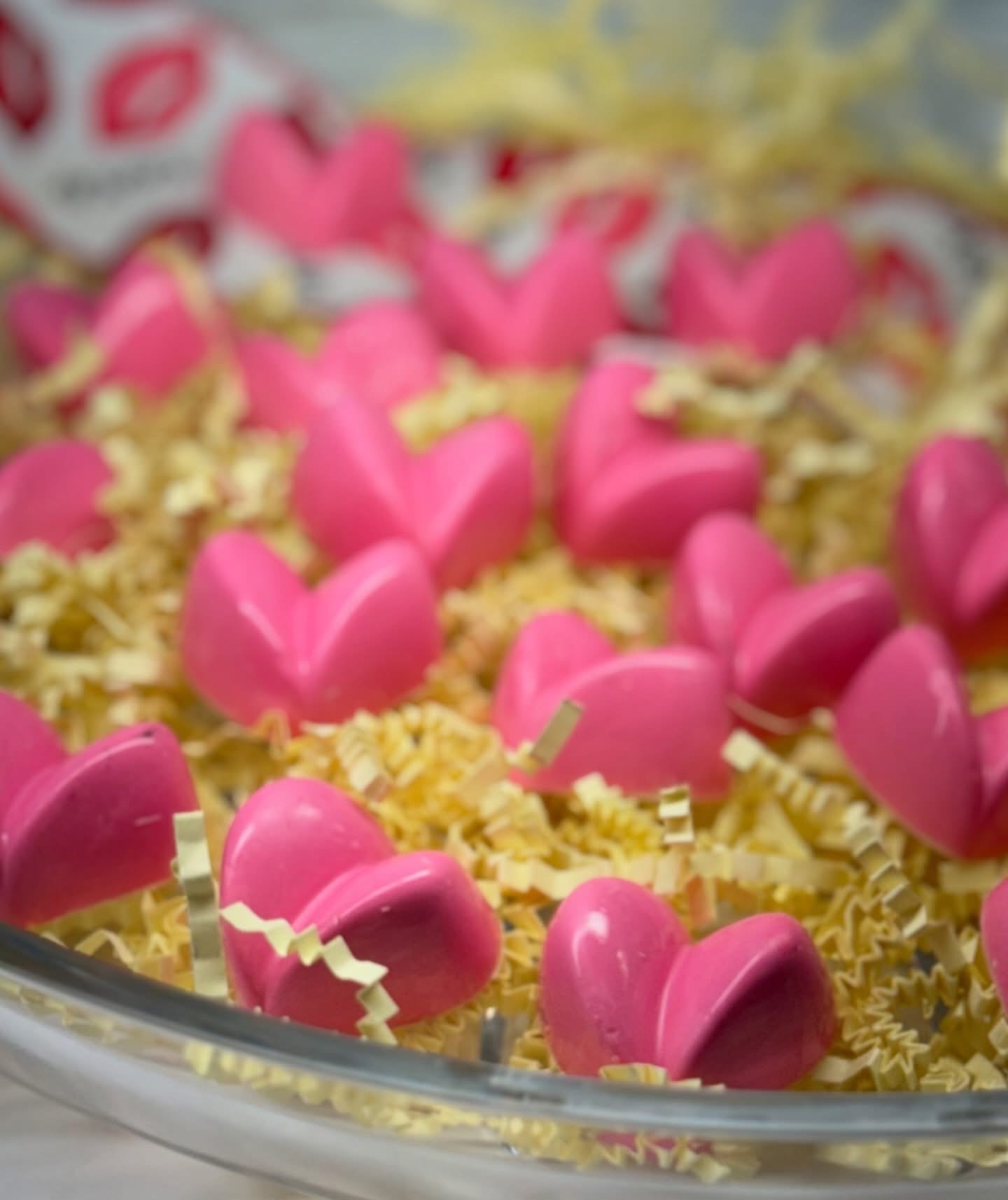 pink heart-shaped custom chocolates