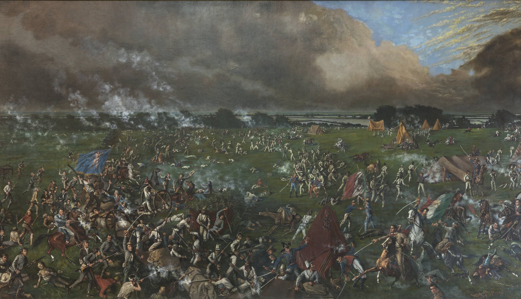 1895 painting of the Battle of San Jacinto by Henry Arthur McArdle