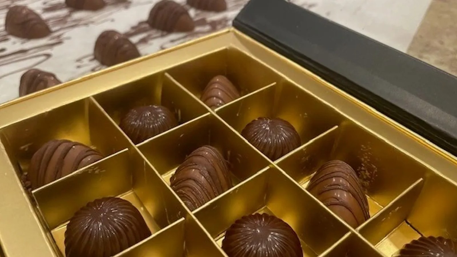Twin Sisters Chocolates two-tier style assortment